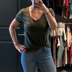 Olive Green Suede Top